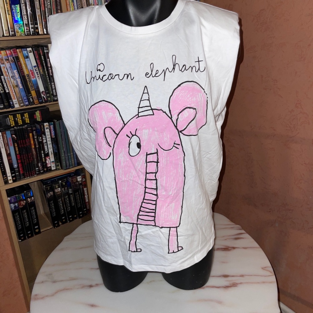 Zara Eagle Graphic Short Sleeve Tee Shirt Womens Size S (100% Cotton) shoulder